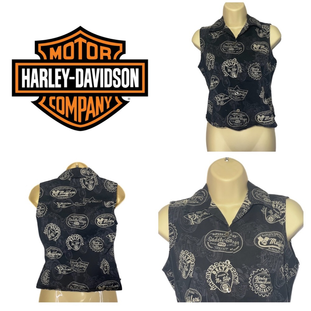 Women's Harley-Davidson Tori Richards Button-Down Sleeveless Shirt, Size XS